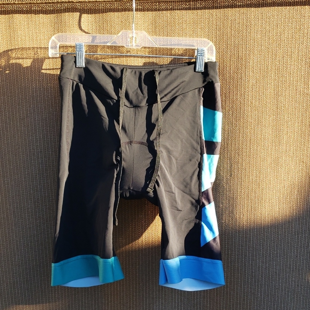 Men's Black and Blue Cycling Shorts